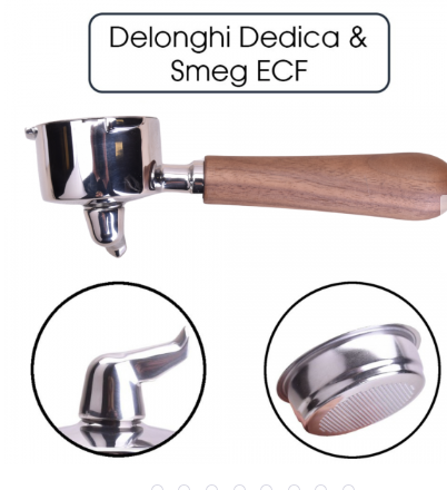 Siebträger 1er Auslauf Delonghi Dedica & Smeg ECF | WALNUSS